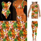 Virágmintás fürdőruha anyag - PINK